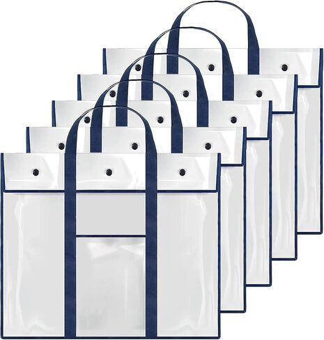 5 حزمة حقيبة تخزين ملصق كبيرة 30.7 × 25.6 بوصة واضحة حامل اللوحة الحاوية الفنية ، حاوية محفظة فنية PVC للأعمال الفنية ، الفصل الدراسي in Kuwait