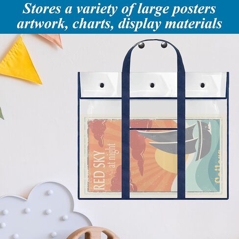 5 حزمة حقيبة تخزين ملصق كبيرة 30.7 × 25.6 بوصة واضحة حامل اللوحة الحاوية الفنية ، حاوية محفظة فنية PVC للأعمال الفنية ، الفصل الدراسي in Kuwait