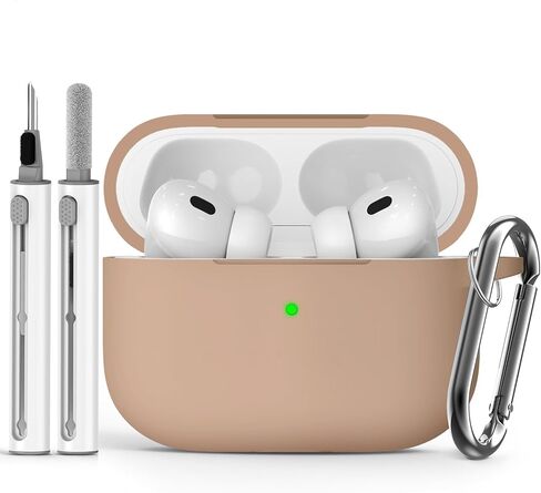 for AirPods Pro Case Cover with Cleaner Kit,Soft Silicone Protective Case for Apple AirPod Pro 2nd/1st Generation Case for Women Men,AirPods Pro 2/Pro Case Accessories with Keychain-Black in Kuwait