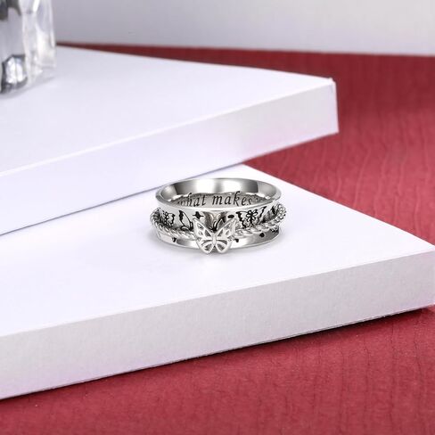Butterfly Dragonfly Fidget Ring 925 Sterling Silver Anxiety Spinner Rings Relief Stress for Women Daughter Mom in Kuwait