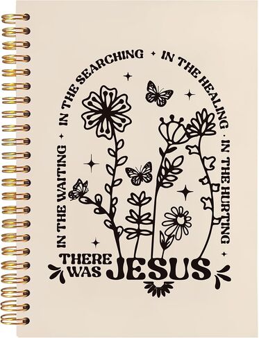 BearCake Boho Floral Christian Notebook Journal, Christian Gifts for Women, Bible Notebooks for Note Taking, Bible Journaling Notebook, Where the Jesus Hardcover Spiral Notebook 5.5x8.3 in Saudi Arabia