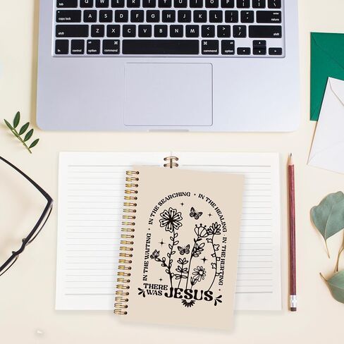 BearCake Boho Floral Christian Notebook Journal, Christian Gifts for Women, Bible Notebooks for Note Taking, Bible Journaling Notebook, Where the Jesus Hardcover Spiral Notebook 5.5x8.3 in Saudi Arabia