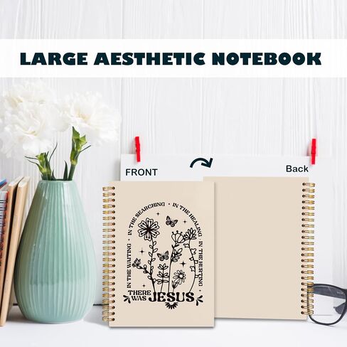 BearCake Boho Floral Christian Notebook Journal, Christian Gifts for Women, Bible Notebooks for Note Taking, Bible Journaling Notebook, Where the Jesus Hardcover Spiral Notebook 5.5x8.3 in Saudi Arabia