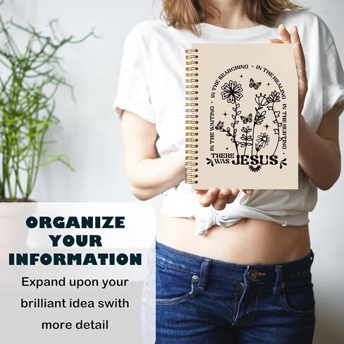BearCake Boho Floral Christian Notebook Journal, Christian Gifts for Women, Bible Notebooks for Note Taking, Bible Journaling Notebook, Where the Jesus Hardcover Spiral Notebook 5.5x8.3 in Saudi Arabia