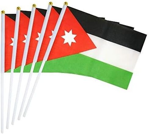 25 حزمة يدوية عقدت علم صغير صغير العلم الأردن العلم الأردن العلم العلم جولة العلم العلوي الوطني ، مستلزمات زخارف الحفلات للسيرش ، كأس العالم ، أحداث المهرجان ، المهرجان الدولي in Kuwait