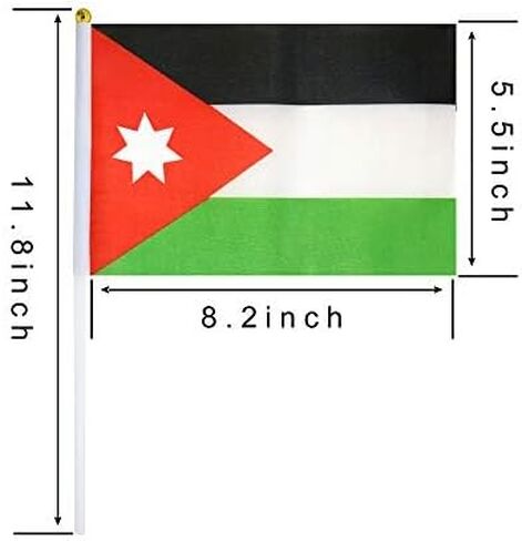 25 حزمة يدوية عقدت علم صغير صغير العلم الأردن العلم الأردن العلم العلم جولة العلم العلوي الوطني ، مستلزمات زخارف الحفلات للسيرش ، كأس العالم ، أحداث المهرجان ، المهرجان الدولي in Kuwait