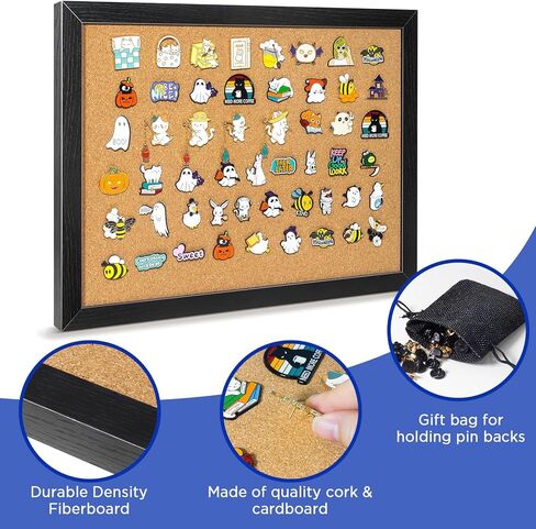 لوحة دبوس ، 12 '' × 16 '' لوحة الفلين دبوس ، منظم دبوس معلق على الحائط ، شاشة دبوس البصف طية ، أسود in Kuwait