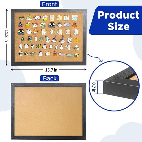 لوحة دبوس ، 12 '' × 16 '' لوحة الفلين دبوس ، منظم دبوس معلق على الحائط ، شاشة دبوس البصف طية ، أسود in Kuwait