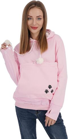 Unisex Big Pouch Hoodie Long Sleeve Fleece Pet Dog Holder Carrier Pullover Sweatshirt… in Kuwait