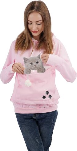 Unisex Big Pouch Hoodie Long Sleeve Fleece Pet Dog Holder Carrier Pullover Sweatshirt… in Kuwait