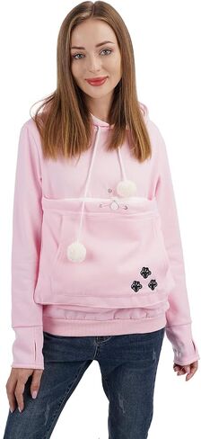 Unisex Big Pouch Hoodie Long Sleeve Fleece Pet Dog Holder Carrier Pullover Sweatshirt… in Kuwait