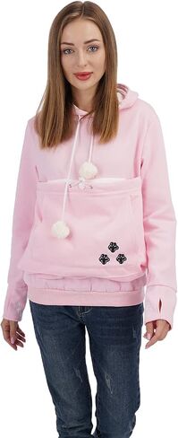 Unisex Big Pouch Hoodie Long Sleeve Fleece Pet Dog Holder Carrier Pullover Sweatshirt… in Kuwait