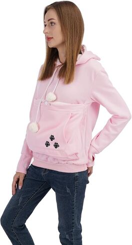 Unisex Big Pouch Hoodie Long Sleeve Fleece Pet Dog Holder Carrier Pullover Sweatshirt… in Kuwait