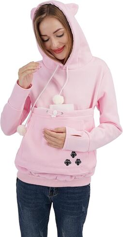Unisex Big Pouch Hoodie Long Sleeve Fleece Pet Dog Holder Carrier Pullover Sweatshirt… in Kuwait