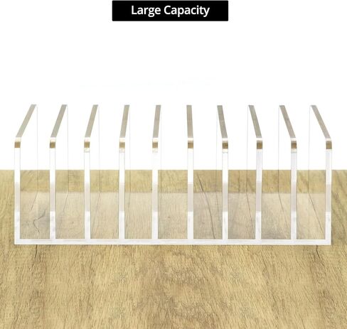 Qwork 9 Compartments Clear Desk Mail Organizer ، Sorter Office Document Sorter ، تصميم شفاف متدرج ، قاعدة غير قابلة للانزلاق للمكتب ، المنازل ، منظمة سطح المكتب المدرسية in Saudi Arabia