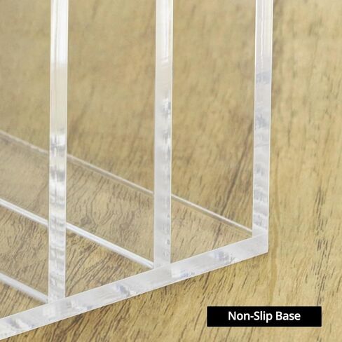 Qwork 9 Compartments Clear Desk Mail Organizer ، Sorter Office Document Sorter ، تصميم شفاف متدرج ، قاعدة غير قابلة للانزلاق للمكتب ، المنازل ، منظمة سطح المكتب المدرسية in Saudi Arabia