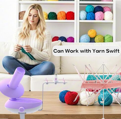 DAFENCHI Yarn Winder, Electric Yarn Winder That Can Work with Yarn Swift, Automatic Large Yarn Ball Winder for Crocheting, Speed Adjustable Yarn Spinner for Yarn Winding, Easy to Use Yarn Cake Winder in Kuwait
