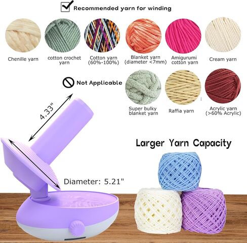 DAFENCHI Yarn Winder, Electric Yarn Winder That Can Work with Yarn Swift, Automatic Large Yarn Ball Winder for Crocheting, Speed Adjustable Yarn Spinner for Yarn Winding, Easy to Use Yarn Cake Winder in Kuwait