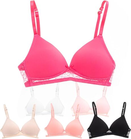 حمالة صدر أليس آيفز للفتيات والمراهقات والنساء الصغيرات مبطنة بشكل خفيف - عبوة من 6 قطع in Kuwait