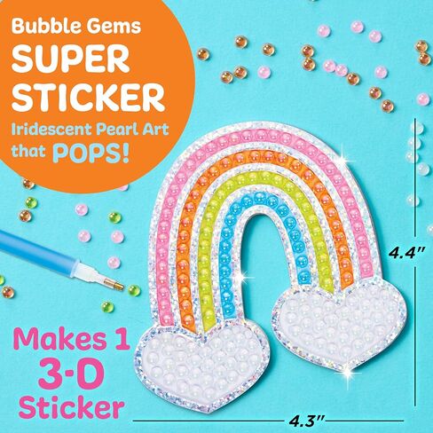 Creativity for Kids Bubble Gem Super Sticker: Rainbow, Diamond Art Kits for Kids, Small Gifts and Stocking Stuffers for Girls, Window Art Craft Kits for Girls and Boys Ages 6-8+ in Saudi Arabia