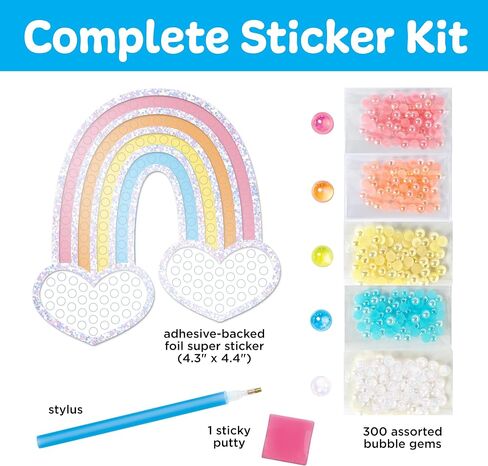 Creativity for Kids Bubble Gem Super Sticker: Rainbow, Diamond Art Kits for Kids, Small Gifts and Stocking Stuffers for Girls, Window Art Craft Kits for Girls and Boys Ages 6-8+ in Saudi Arabia