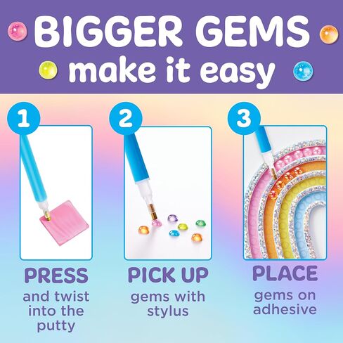 Creativity for Kids Bubble Gem Super Sticker: Rainbow, Diamond Art Kits for Kids, Small Gifts and Stocking Stuffers for Girls, Window Art Craft Kits for Girls and Boys Ages 6-8+ in Saudi Arabia