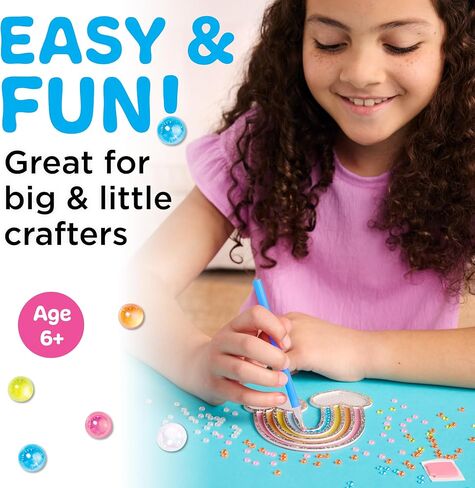 Creativity for Kids Bubble Gem Super Sticker: Rainbow, Diamond Art Kits for Kids, Small Gifts and Stocking Stuffers for Girls, Window Art Craft Kits for Girls and Boys Ages 6-8+ in Saudi Arabia