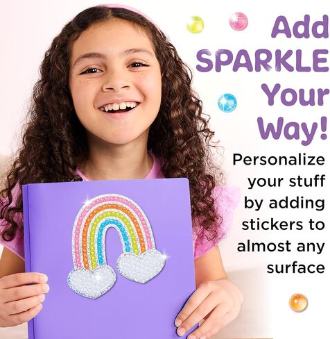 Creativity for Kids Bubble Gem Super Sticker: Rainbow, Diamond Art Kits for Kids, Small Gifts and Stocking Stuffers for Girls, Window Art Craft Kits for Girls and Boys Ages 6-8+ in Saudi Arabia