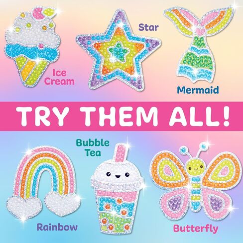 Creativity for Kids Bubble Gem Super Sticker: Rainbow, Diamond Art Kits for Kids, Small Gifts and Stocking Stuffers for Girls, Window Art Craft Kits for Girls and Boys Ages 6-8+ in Saudi Arabia