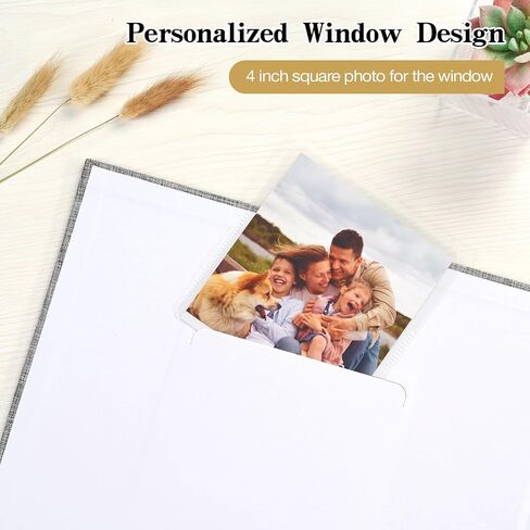 Mublalbum 12x12 Inch DIY Scrapbook Photo ألبوم مع 40 أكمام بلاستيكية 80 صفحة غطاء الكتان غطاء 3 رنين المجلد لزفاف عائلة وديني مشاريع (رمادية) in Kuwait