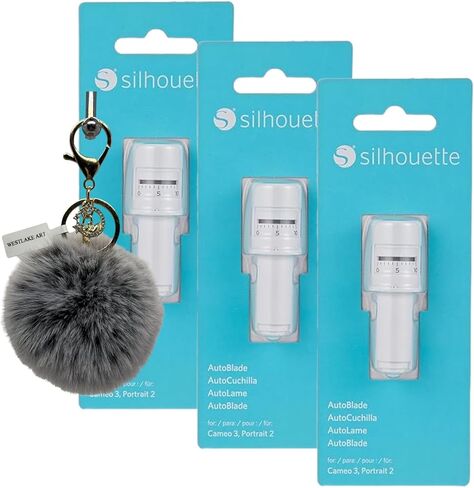 مجموعة أدوات Westlake Art America Silh-Blade-Auto ، صياغة دقيقة مع Blade Cameo ، متوافقة مع Portrait Cameo-Westlake Art Pompom Balls Fluffy Keychain ، حزمة 3 in Kuwait