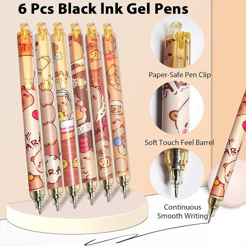 Cute School Supplies,Stationery Gift Set,Kawaii Stationery Birthday Gifts,Includes Eraser, Mechanical Pencils with Erasers,Correction Tape,Pencil Holder,Gel Pens,for Office School Supplies (Capybara) in Saudi Arabia