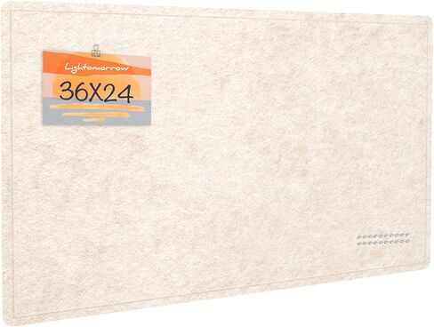 Bulletin Board, 35 x 17 1/2 inches Felt Board - Decorative Pin Board, Cork Board Alternative for Wall, Foldable Picture Board Self-Adhesive Vision Board Prayer Board with 20 Pushpins - Oatmeal in Kuwait