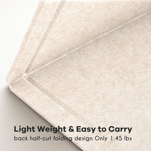 Bulletin Board, 35 x 17 1/2 inches Felt Board - Decorative Pin Board, Cork Board Alternative for Wall, Foldable Picture Board Self-Adhesive Vision Board Prayer Board with 20 Pushpins - Oatmeal in Kuwait