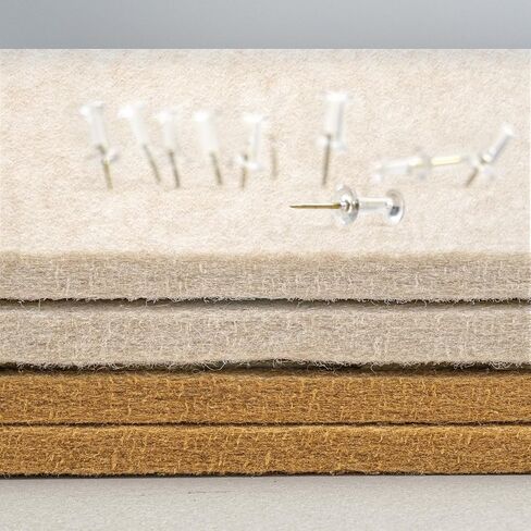 Bulletin Board, 35 x 17 1/2 inches Felt Board - Decorative Pin Board, Cork Board Alternative for Wall, Foldable Picture Board Self-Adhesive Vision Board Prayer Board with 20 Pushpins - Oatmeal in Kuwait