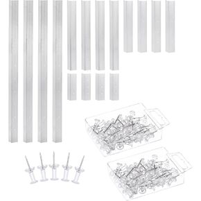 PATIKIL 4 Pack Layout Block System for Stained Glass Panels 16" 8" 6" 3", 16 Pcs Panels with 100 Push Pins for Stained Glass Making Craft