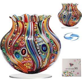LIULIMI DIY 5d Diamond Painting Kits,Special Shaped Diamond Art Kit,Stand Up Acrylic Tabletop Ornaments Making kit,Diamond dotz Painting Double Sided, Gift（vase）