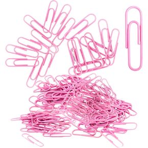 Iconikal Coated Colorful Paper Clips, 1.1 inches, Pack of 500, Hot Pink Paperclips Bookmarks Binding Durable Rust-Proof