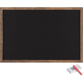 Navaris Wall-Mounted Chalkboard - Approx. 28" x 20" Framed Blackboard for Wall - Memo Message Board with 4 Chalk Sticks for Home Kitchen Office Kids