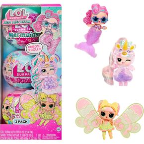 LOL Surprise Tots Just Add Water 3-Pack with 3 Make-Your-Own Fantasy Dolls and 25+ Surprises to UNbox Including Mermaid, Fairy, and Unicorn Dolls and Magical Crafts – Great Gift for Kids Ages 4+