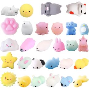 Camirus 28pcs Mochi Squishies Toys ، Mini Kawaii Squishies تضغط على ألعاب القلق المخلص لصالح حفلات الأطفال ، عيد الميلاد ، عيد الميلاد ، بيض عيد الفصح