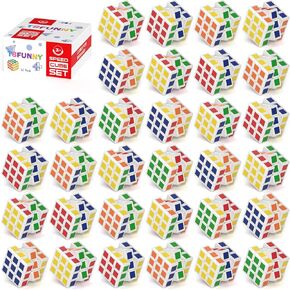 32 Pack Mini Cube Puzzle Party Favors for Kids, 1.18in 3x3x3 Magic Cube Toy for Student School Rewards Classroom Prize Goodie Bag Stuffers, Gift for Birthday Valentines Easter Christmas