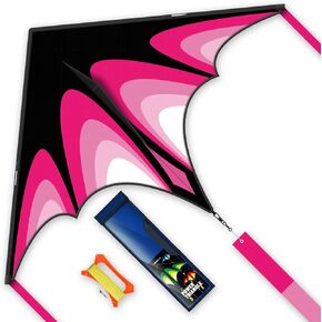Delta Kite من السهل الطيران في الهواء الطلق للبنين والبنات ، والطيران العالي المتين والمتينة ، مثالية ، رائعة للألعاب الخارجية (الوردي)