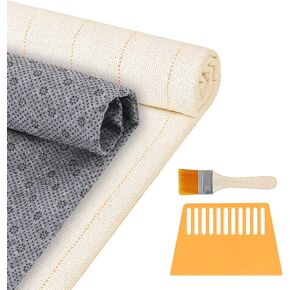 KAOJMUQ 39 * 39 Inch Tufting Cloth with Yellow Marked Lines, 39x35 Inch Non-Slip Final Backing Cloth, Rug Tufting Kit Cloth for Tufting Gun, Punch Needle, Rug Hooking…