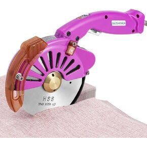 BAOSHISHAN Electric Fabric Rotary Cutter Heavy Duty Speed Adjustable Fabric Scissors 100mm/4inch Round Blade 27mm/1.06inch Thickness Cutting Machine for Multilayer Fabric Leather Cloth Carpet (Blue)