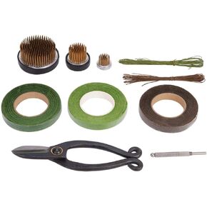 Oumefar Flower Arrangement Decoration Fixing Tool Set Flower Kenzan Iron Wire Scissor Ikebana Kenzan Japanese Flower Holder Tape Kenzan Accessories Kit
