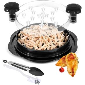 Chicken Shredder 10'' Meat Shredder with Strong Anti-Slip Suction Cups Large Chicken Shredder Tool Twist with Cleaning Brush, Food Tong Chopper Masher Kitchen Must Haves