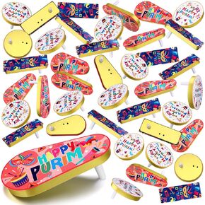 60 Pcs Purim Gragger Metal Noise Makers Colorful Party Noise Makers Bulk Novelty Assorted Color Purim Gragger Party Favors for Holiday Celebration
