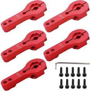 5pcs ألومنيوم سبيكة 25T Servo Horns M3 ذراع التوجيه المعدني ل RC Car Truck Airplane Hobby Models (Red) in Kuwait