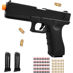Black Toy Pistol, Shell Ejecting Soft Bullet Toy Gun, Realistic Toy Guns for Boys, Educational Play Gun Model, Gifts for Boys Kids Adults Brithday Christmas Halloween Age 8+